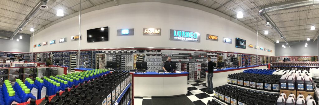 Lordco Auto Parts Calgary Alberta Store interior panoramic shot