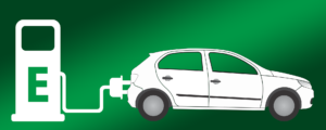 electric vehicle with charger graphic
