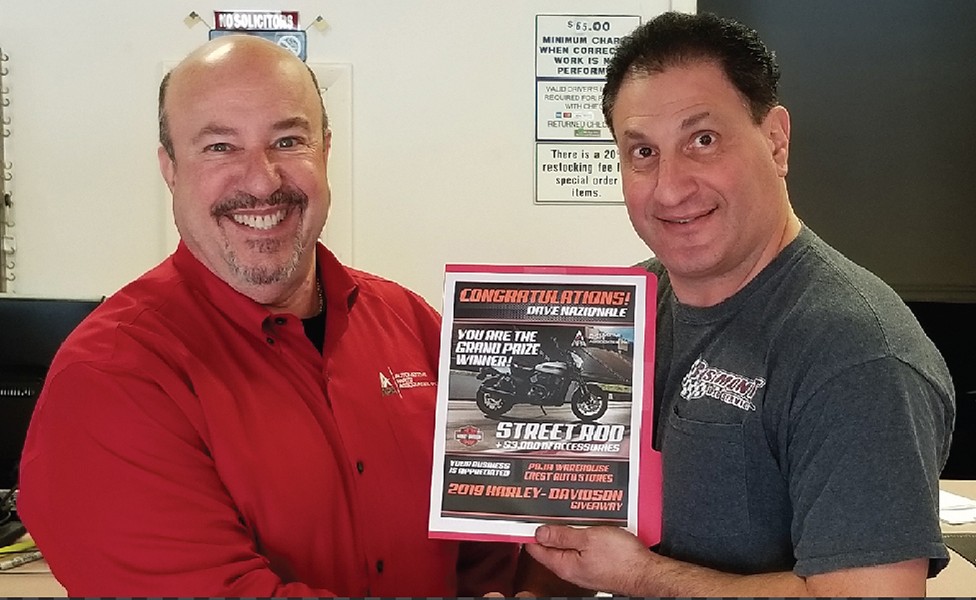 the grand prize submission belonged to Dave Nazionale of Rosemont Tire & Service of Bryn Mawr, Pennsylvania, customer of APA shareholder and member of the POJA Warehouse group, Crest Auto Stores in Philadelphia.