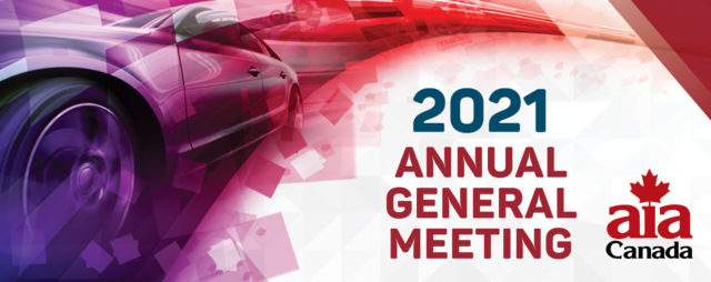 The Annual General Meeting (AGM) for the members of the Automotive Industries Association (AIA) of Canada will be held on April 27, 2021, at 11:30 AM EDT. 