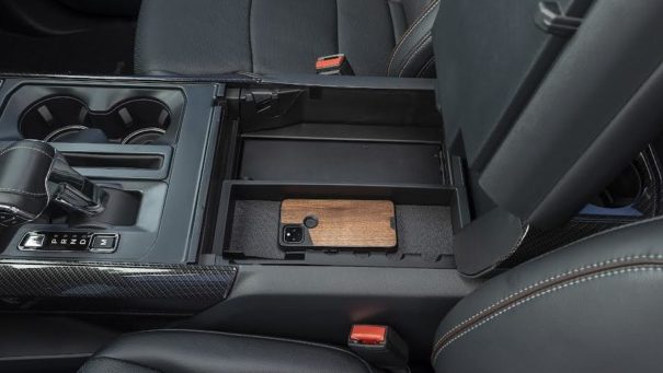 Tuffy Security Products Model 376-01 Security Console Safe for 2021 Ford F-150 trucks equipped with a full center console should be on the list of anyone who has to leave valuables unattended.