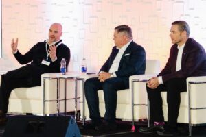 Bestbuy's Nick Brunet, pictured at left, was joined by Alain Primeau, UAP Inc., and Nick Field, Uni-Select At the recent Canadian Auto Care Industry Conference, where teh three industry leaders weighed in on the changes artificial intelligence is bound to bring to today’s aftermarket — and tomorrow’s.